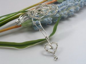 Love Heart Rhinestone Comb
