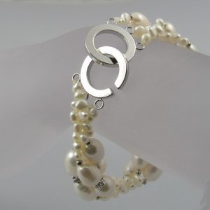 Three Strand Twisted Freshwater Pearl Bracelet