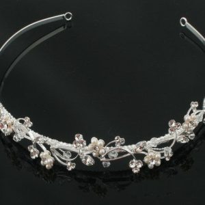 Sparkling floral pearl and crystal headband