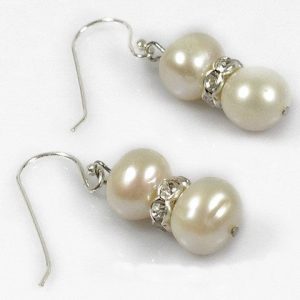 Pearl Antique Style Earrings Two Pearl
