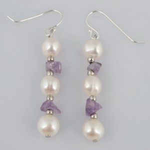 Pearl & Amethyst Earrings